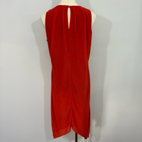 Le Chateau Beaded Boho Shift Dress Sz Small Orange Gold Cocktail Party Relaxed - Picture 7 of 12